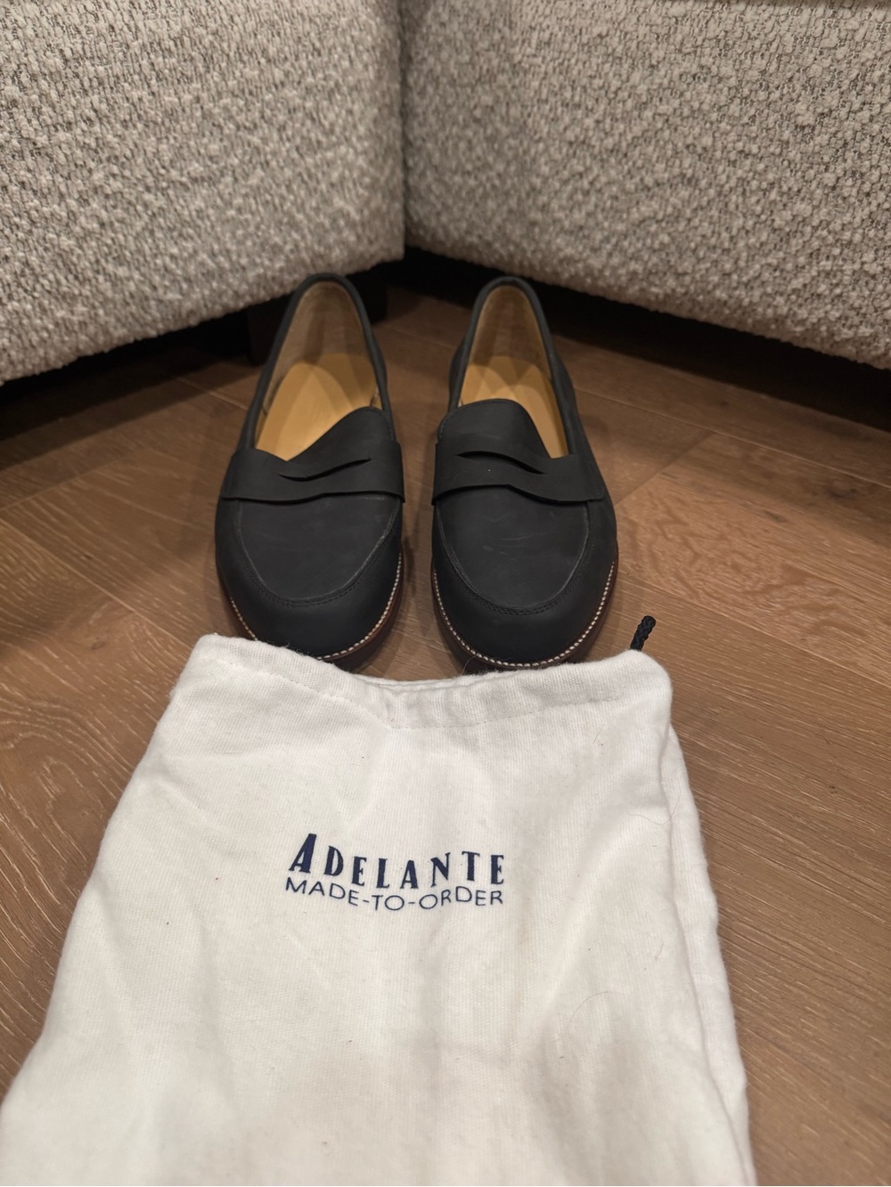 Adelante hand made Women’s Black Penny Loafers
